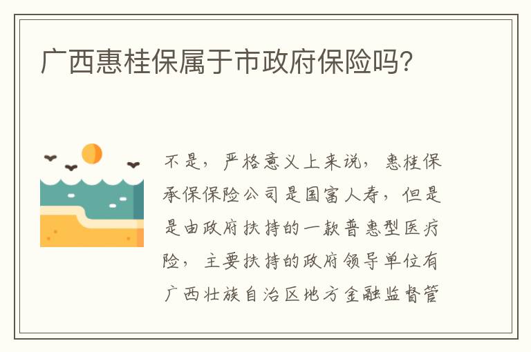 广西惠桂保属于市政府保险吗？