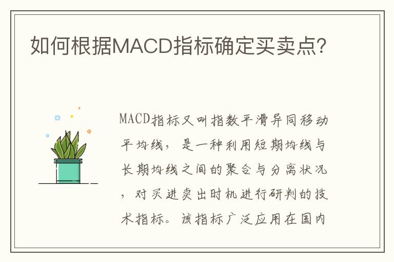 如何根据MACD指标确定买卖点？