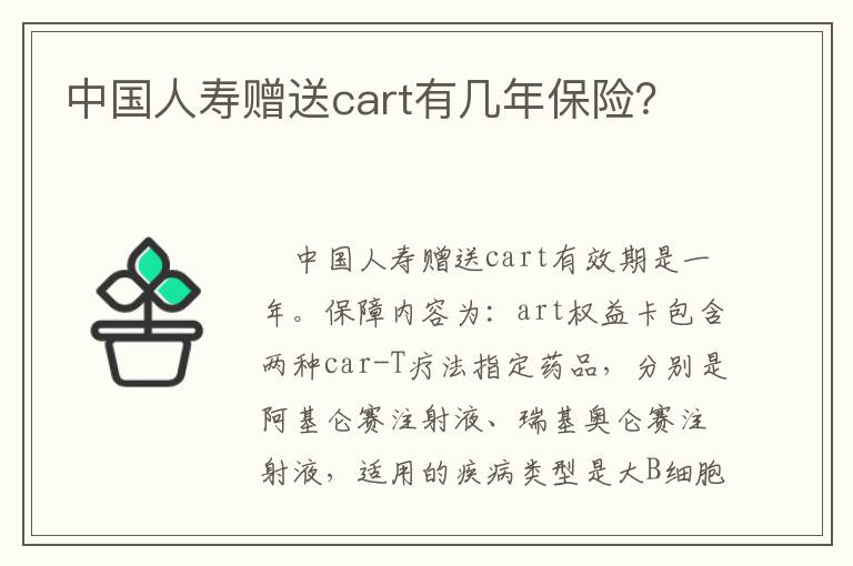中国人寿赠送cart有几年保险？