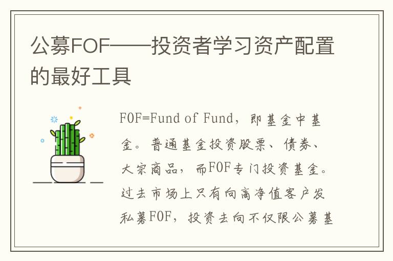公募FOF——投资者学习资产配置的最好工具
