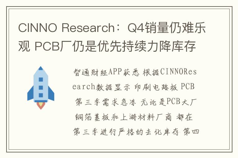 CINNO Research：Q4销量仍难乐观 PCB