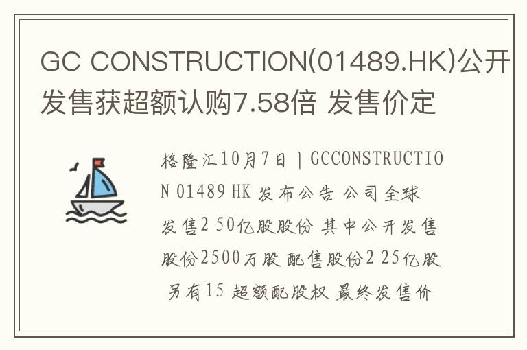GC CONSTRUCTION(01489.HK)公开发