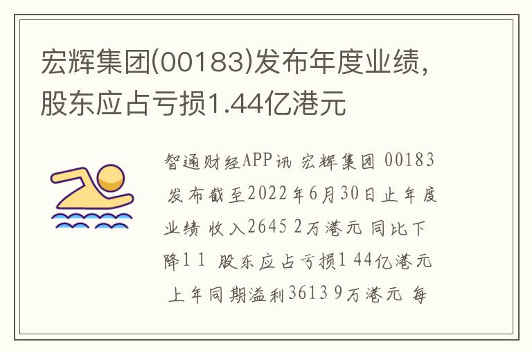 宏辉集团(00183)发布年度业绩，股东